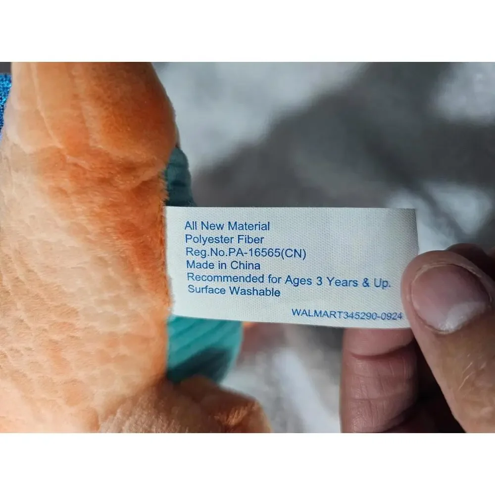New Walmart Dinosaur Easter Bunny Rabbit Plush Toy Stuffed Animal 7.5" Orange - Picture 10 of 10